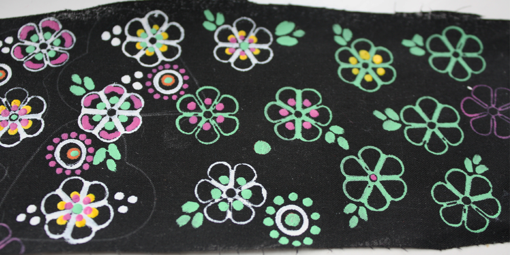 Fabric painting/printing in progress