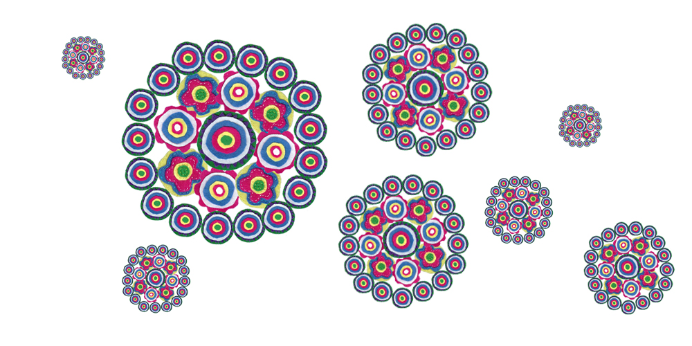 Designing complex millefiori patterns from felt