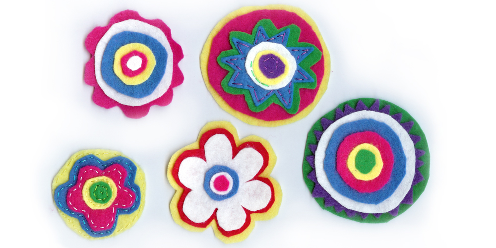 Making felt “millefiori” this week