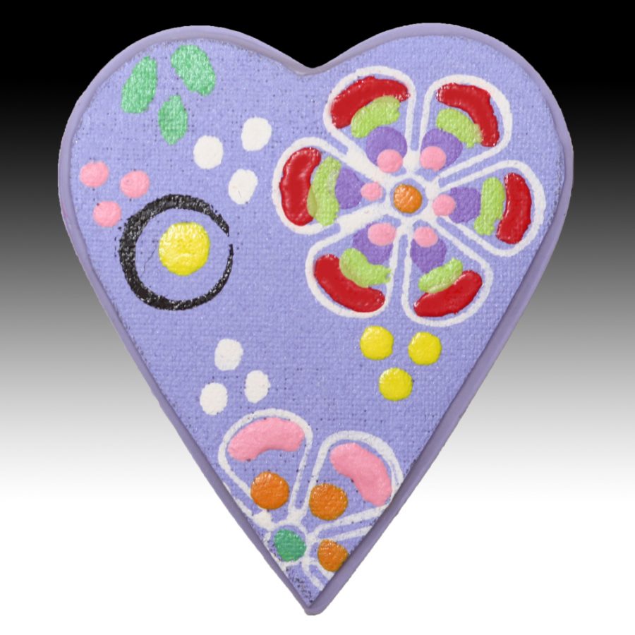 Lavender Brooch with Yellow Spots
