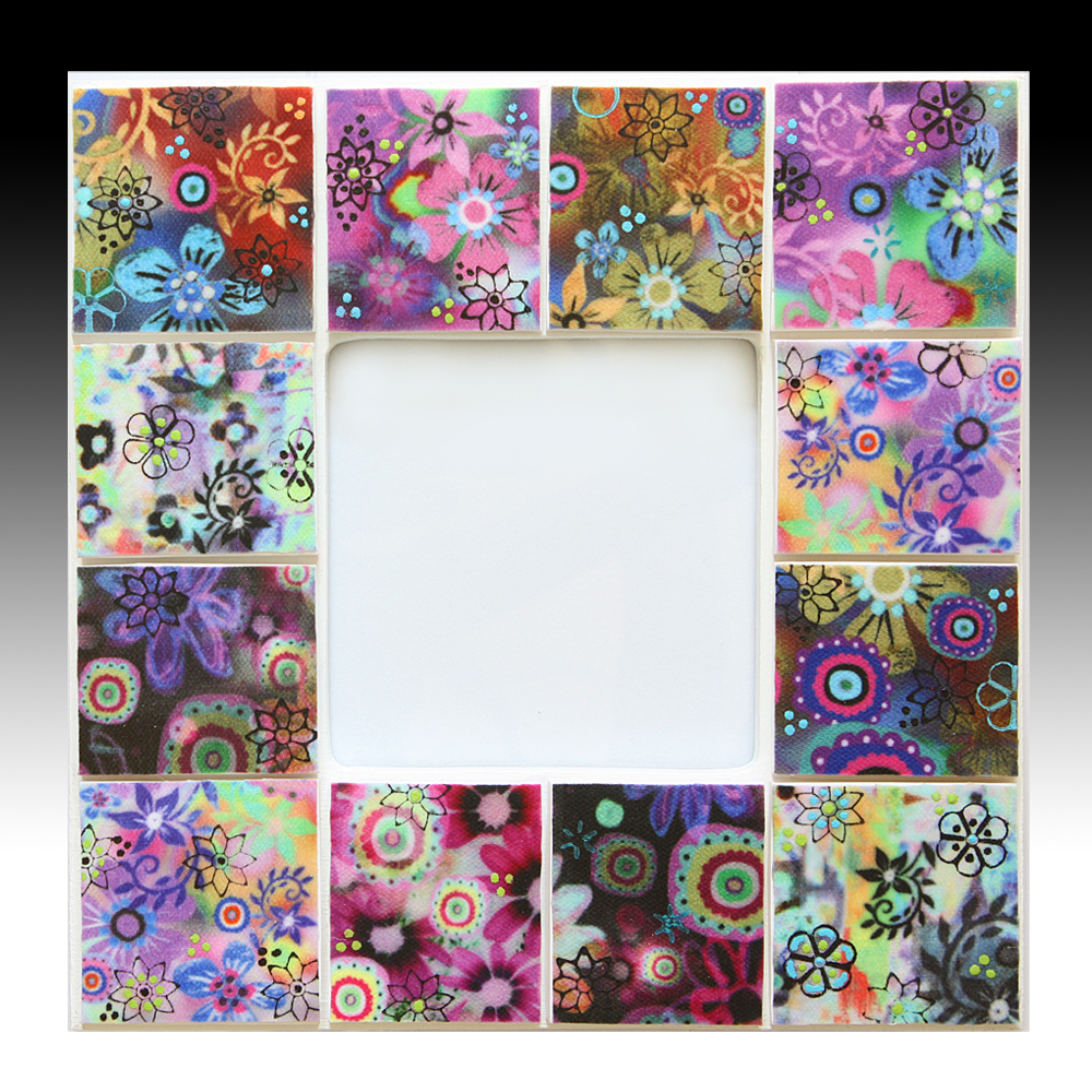 Mosaic Frame with Linoprint Detail Mosaic Frame with Linoprint Detail