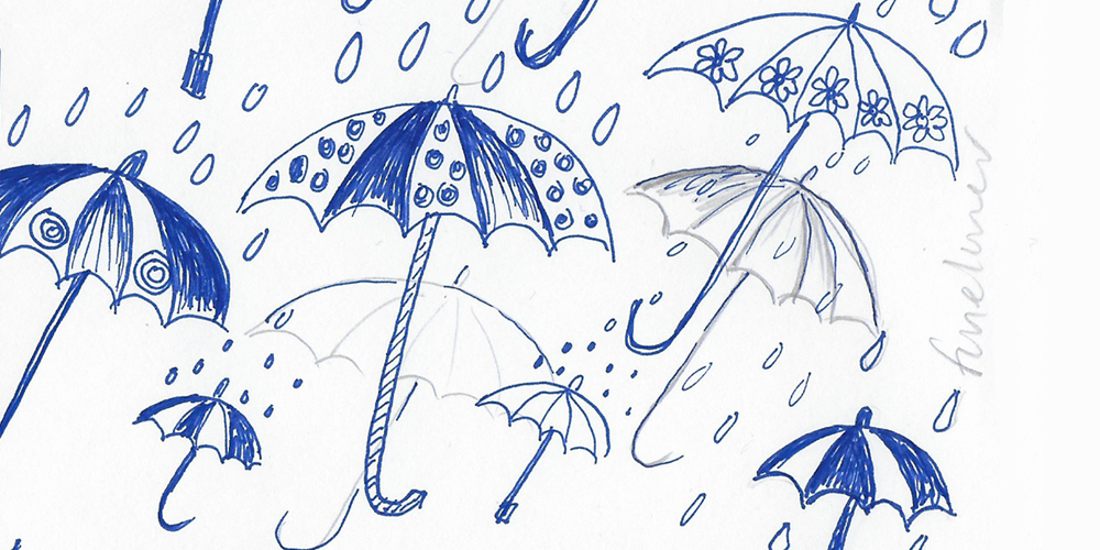 ‘U’ for Umbrella sketch