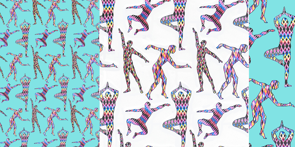 H for Harlequin repeat pattern